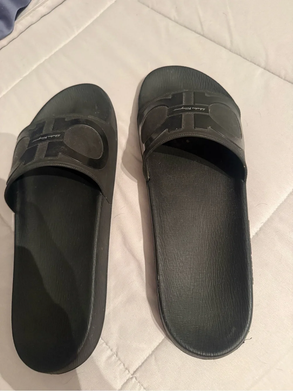 Salvatore Ferragamo Black Slide Sandals
